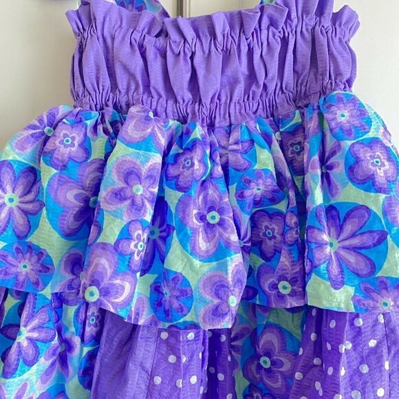 Custom Made Girl’s Purple Tiered Ruffle Easter Dress Sz 7 - Picture 4 of 9